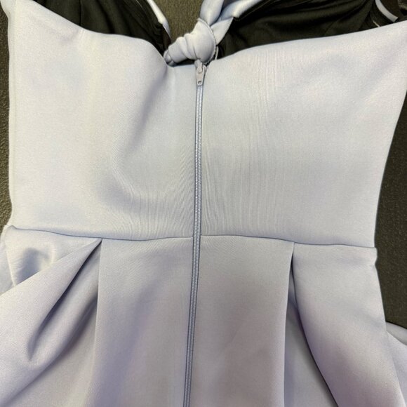 ASOS Strapless Scuba Knot Front Mini Skater Dress Size 4 Tie Front Cutouts - Picture 9 of 12